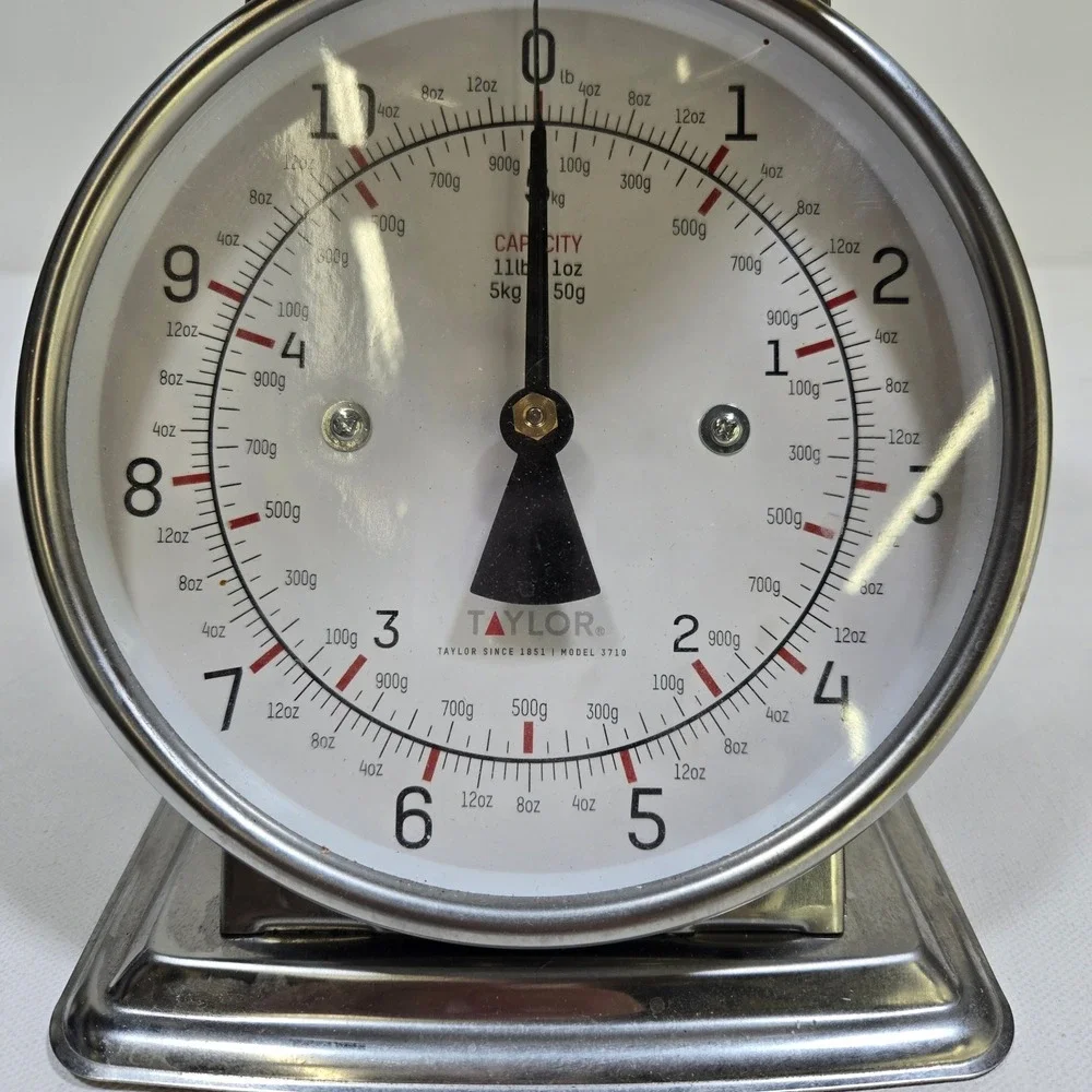 Taylor Kitchen Scale Mechanical 11lb 5kg Silver Stainless Steel Model 3710-21